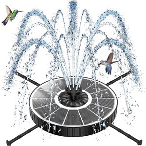 SZMP Solar Fountain with 3 Spray Height, 3.5W Glass Solar Bird Bath Fountain with 4 Adjustable Fixed Rods, and 7 Nozzles, Outdoor Solar Water Fountain Pump for Bird Bath, Garden, Pool, Pond (White)