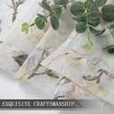 Tollpiz Floral White Sheer Curtains Flower Print Vine Embroidery Bedroom Curtain Rod Pocket Voile Window Curtains for Living Room, 54 x 63 inches Long, Set of 2 Panels