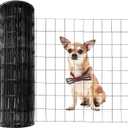 Welded Wire Fence Black PVC Coated Wire Mesh 48 Inch x 50 Ft, 2" X 3" 16GA Coated Hardware Cloth, Chicken Wire Fencing, Metal Garden Fencing(2" X 3" 16GA, 48 Inch x 50 Ft)