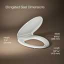 KOHLER 4636-RL-NY Cachet ReadyLatch Elongated Toilet Seat Slow Close, Soft Close Toilet Seat Quiet Lid, Contoured Grip-Tight Bumpers Installation Hardware, Apartment Essentials, Dune