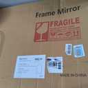 Arched Bathroom Mirror, 40"x28" Brown Wood Frame Wall Mirror