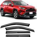 Rain Guards Fit for Toyota RAV4 2019 2020 2021 2022 2023 2024 2025, Tape-On Window Deflector Extra Durable Side Sun Rain Guard 2019-2025 RAV4 Visor Deflectors Black 4 PCS