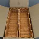 4 Set Nursery Book Shelves Scalloped Plastic Artificial Rattan Classroom Wall Shelf 15.8 Inch Wall Mounted Floating Bookshelve, Hanging Boho Wicker Woven Shelf for Bedroom Farmhouse Decor (4, Brown)