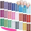 SILPECWEE 24 Sheets Nail Wraps for Women Glitter Nail Polish Strips Self Adhesive Nail Polish Stickers Gel Nail Strips Fingernail Manicure Stickers for Nail Art with 1pc Nail File