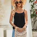 Zeagoo Womens Camisole Tank Tops Summer Adjustable Spaghetti Strap Loose Flowy Sleeveless Shirts Beach Vacation Clothes (Black, S)