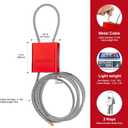 Cable Lock with 3 Keys | L 6.56ft(2m),D 1/6in(4mm) Adjustable Steel Cable Padlock | Aluminum Locks for Bikes, Gate, Lockers & Outdoor Gear | Weatherproof & Red