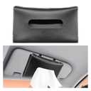Car Visor Tissue Holder - Leather Tissue Box Holders Car Mask Dispenser - Hanging Car Napkin Holder Auto Tissues Dispenser - Rectangular Mask Holders Sun Visor Accessory for Vehicles (Black)