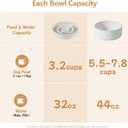 Havniva Elevated Slow Feeder Dog Bowls, 3.2 Cups/9.5 inch Slow Feeders + 8.2 inch Ceramic Dog Food & Water Bowls Set with Acacia Wood Stand Puzzle Bowls for Fast Eater, Large Dogs Anti-Choking