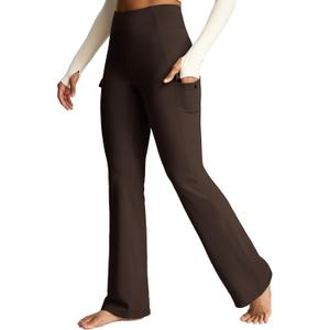 Heathyoga Cargo Pants Women Fleece Lined Leggings Waterproof Hiking Pants Women Thermal Pants Warm Wide Leg Sweatpants Winter (M)