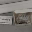 Joydeco 100% Blackout Roller Shades (Pro), Free-Stop Cordless Blinds for Windows, UV Protection, Natural Woven Blinds for Home and Office, Light-Proof Aluminum Cover (White, 38" W x 75" H)