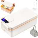 Rechargeable Electric Heated Lunch Box - Cordless Battery Powered Portable Food Timer Heater Keep Hot Meal - Self Reheating Soup Heat Warming Container Heating Warmer for Men Women Adults Car Vehicle