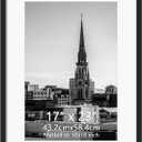 Hoikwo 17x23 Black Picture Frame, Display Pictures 12x18 with Mat or 17x23 Without Mat, 1 Pack 17 by 23 Frame for Wall Hanging (17x23 matted to 12x18)