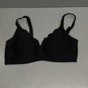 Soft Bras for Women No Underwire Scalloped Bralettes Seamless with Full Coverage Cross Back, Black, M