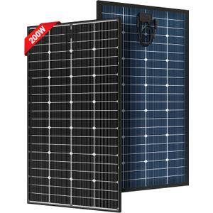 JJN Bifacial 200 Watt Solar Panel, 16BB N-Type 200W 12V 25% High Efficiency 200W Solar Panels, Monocrystalline Solar Module for RV Home Farm Trailer Camper Marine Off-Grid Solar System