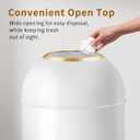 48L/12.5 Gallon White Gold Stainless Steel Kitchen Trash Can, Round Open Top Waste Bin Garbage Bin for Home Office Restaurant Commerical Using (White Gold, 12.5gallon)