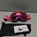 SPOSUNE Kids Ski Goggles, Kids Snowboard Goggles OTG Anti-Fog Snow Goggles for Boys Girls Youth Age 5-14 , Purple&pink Lens