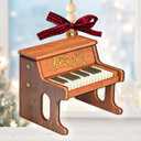 Piano Ornament 2025, Wooden Ornaments for Christmas Tree Decorations, Music Decorations, Unique Ornaments for Music Lover Gifts, Musical Instruments Gifts for Piano Players