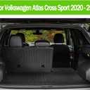 Cargo Liner for Volkswagen VW Atlas Cross Sport (5 Passenger Models Only) 2020-2024 2025 All Weather Cargo Mat, Fit TPE Anti-Slip Car Seat Back Protector Accessories (with Backseat Mat)