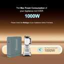 1000W Step Up Transformer 110v to 220v Converter, Heavy Duty Voltage Converter 110v-120v to 220v-240v with Dual Outlets, Overload Protection & Ultra-Quiet for Home Appliances, Grey Green