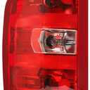 Tail Light Assembly Compatible With 2007-2013 Chevy Silverado 1500 2500HD 3500HD GMC Sierra 2500 HD 3500 HD (Red Border, Left Driver Side)