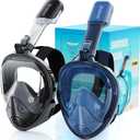 Greatever Full Face Snorkel Mask, Snorkeling Gear for Adults with Latest Dry Top Breathing System and Detachable Camera Mount, Foldable Snorkel Set for Family Snorkeling Trips, Anti-Fog & Anti-Leak