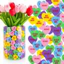 300 Pcs Valentine's Day Heart Vase Fillers 5 Colors Valentines Day Decorations Valentines Decor Conversation Hearts Vase Filler Set Foam Sponge Decor for Valentine Wedding Home Table(Colorful)