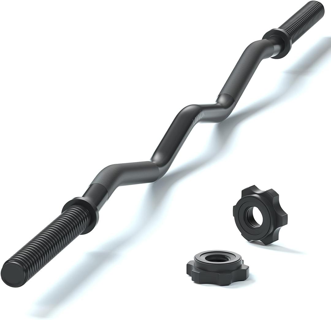 47" EZ Curl Bar Weight Lifting Bar, 1-inch Curling Bars for Weight lifting