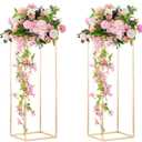 Gold Flower Stand for Table: 31.5 Tall Centerpiece Stand for Wedding Table Reception Floral Center Pieces with Home Decoration Party Event 2 PCS