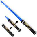 MewduMewdu Light up Saber Toy (Fully Retracted) With Electronic Lights & FX Sound Effect for Kids and Adults, LED Expandable Sword Toy for Party, Halloween, Holiday, Birthday Gift (Blue)