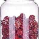 YUEJUM 42 Fluid Ounces Unbreakable & Dishwasher Safe Plastic Apothecary Jar with Wooden Airtight Screw Top Lid, Food Storage Canister for Sugar, Tea, Spices, Coffee, Cookie, Candy Containers