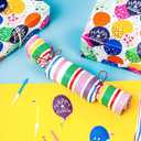 WRAPAHOLIC Reversible Birthday Wrapping Paper - Mini Roll - 17 Inch X 33 Feet - Colorful Balloon with Confetti Design for Birthday, Holiday, Party, Baby Shower