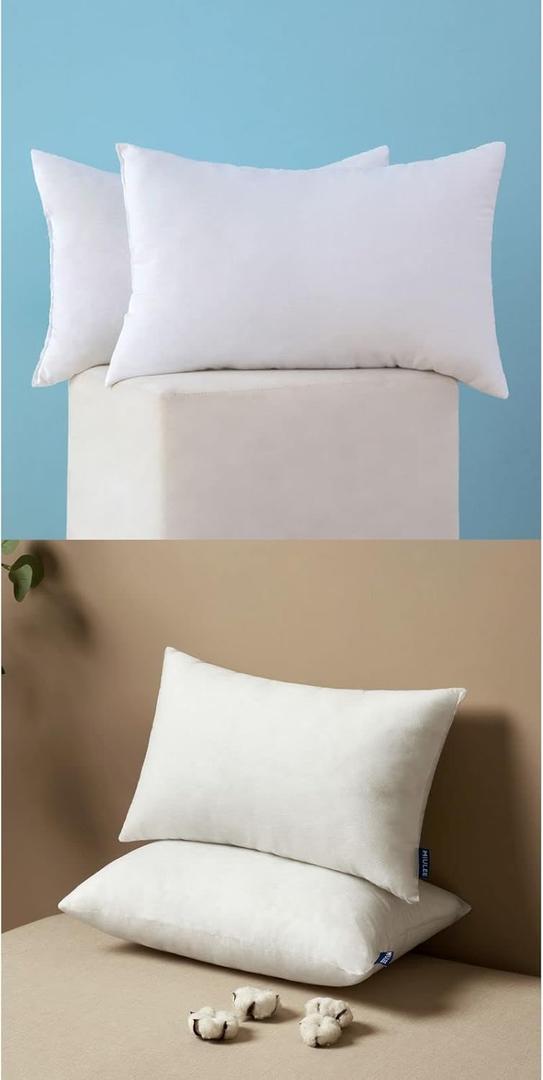 MIULEE Throw Pillow Insert and Non Woven Pillow Insert 12x20 Inch Set of 2