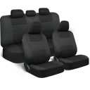PolyPro Car Seat Covers Full Set in Reverse Charcoal, Front and Rear Split Bench Seat Covers for Cars, Easy to Install Car Seats Cover Set and Accessories for Auto Trucks SUV - Reverse Charcoal