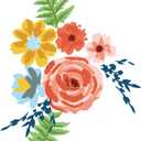 Sizzix Layered Clear Stamps Set Painted Florals, One Size, Multicolor