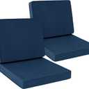 24x24 Inch Outdoor Chair Cushions Set of 2, Water-Resistant & Fade-Resistant, Patio Furniture Deep Seat Cushions Replacement with Back, Non-Slip Bottom, Removable Cover, Navy Blue