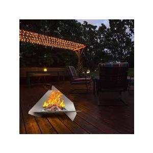 Portable Square Fire Pit, 22 Inch Outdoor Collapsible Plug Firepit for Camping, Backyard, Patio, Portable Indoor Outdoor BBQ Accessories for Wood Burning with Storage Bag, Stainless Steel
