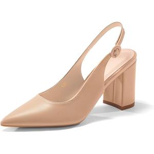 Juliet Holy Womens Closed Toe Heels Chunky Block Heel Ankle Strap Pumps Slingback Heeled Sandals, Size 8