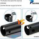 36 Inch Ceiling Fan Downrod with 6 x 18-AWG Wires,Ceiling Fan Extension Rod 1 Inch Outer Diameter, Improves Airflow,Suitable for Various Ceiling Fans(Black, No Threaded)