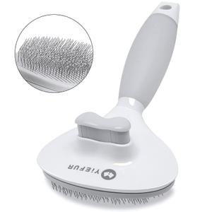 Cat Hair Brush,Cat Brush for Shedding,Soft Silicone Self Cleaning Brushes for Short and Long Haired Cats for Grooming and Shedding (White)