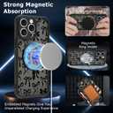 Magnetic for iPhone 15 Pro Case [Compatible with MagSafe] Cute Cool Bowknot Bow Tie Print Pattern Design, Slim Bumper Translucent Matte Protective Cover for Women Girls, Black