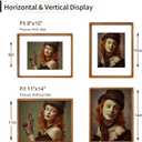 11x14 Picture Frame Natural Teak Wood with Mat for 8x10, Original Natural Solid Wood 11 by 14 Photo Frames with Tempered Glass Cover for Wall and Tabletop Display, 11x14-1Pack