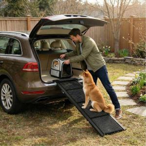 Garvee 71" Long Folding Dog Ramp for Car, 20" Extra Wide Heavy Duty Non-Slip Portable Pet Ramp, Large Dogs Up to 250 lbs, Outdoor & Indoor Use