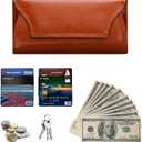 XEYOU Slim Card Wallet for Women Ultra Thin Synthetic Leather Womens Wallet RFID Blocking Credit Card Holder Bifold Clutch Long Ladies Billfold