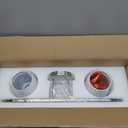 METWET Bathroom Light Fixtures, 4 Light Vanity Lights with Flared White Fabric Shade, 28 Inch Brushed Nickel Wall Sconce, Modern Sconces Wall Lighting for Hallway Bedroom, VL837-BN-4