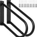 Wall Mounted Handrails for Outdoor Steps, 24.8" Heavy Duty U-Shaped Grab Metal Handrail for 1-3 Step, Stair Railing for Porch Patio Steps, Entrance 2 Pack