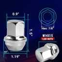 20 PCS M14X1.5 Lug Nuts Chrome 1.5" for 10-22 Camaro 14-21 Impala 13-15 Malibu 95-99 Silverado 88-99 C1500