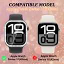 2 x EasEasy Bling Case Compatible for Apple Watch Series 10 46mm Screen Protector, Glitter Diamond Hard PC Protective Case & Lightweight Anti-Scratch HD Screen Protector for iWatch 46mm-Rose Gold