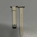 STIROLL Slim Leather Bands Compatible with Apple Watch Band 38mm 40mm 41mm 42mm(Series 11 10), Top Grain Leather Watch Thin Wristband for iWatch SE 9 8 7 6 5 4 3 2 1 (Beige Silver)