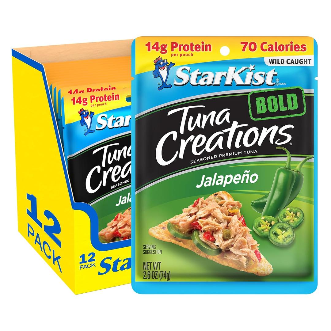 2 x StarKist Tuna Creations BOLD Jalapeño, 2.6oz Pouch, 12-Pack (EXP 10/01/26)