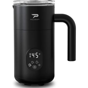 Milk Frother and Steamer 4 in 1 Automatic Coffee Steamer Frother, 11.8OZ / 350ML Warm and Cold Foam Frother for Coffee,Latte, Cappuccino, Macchiato, Hot Chocolate (Black)